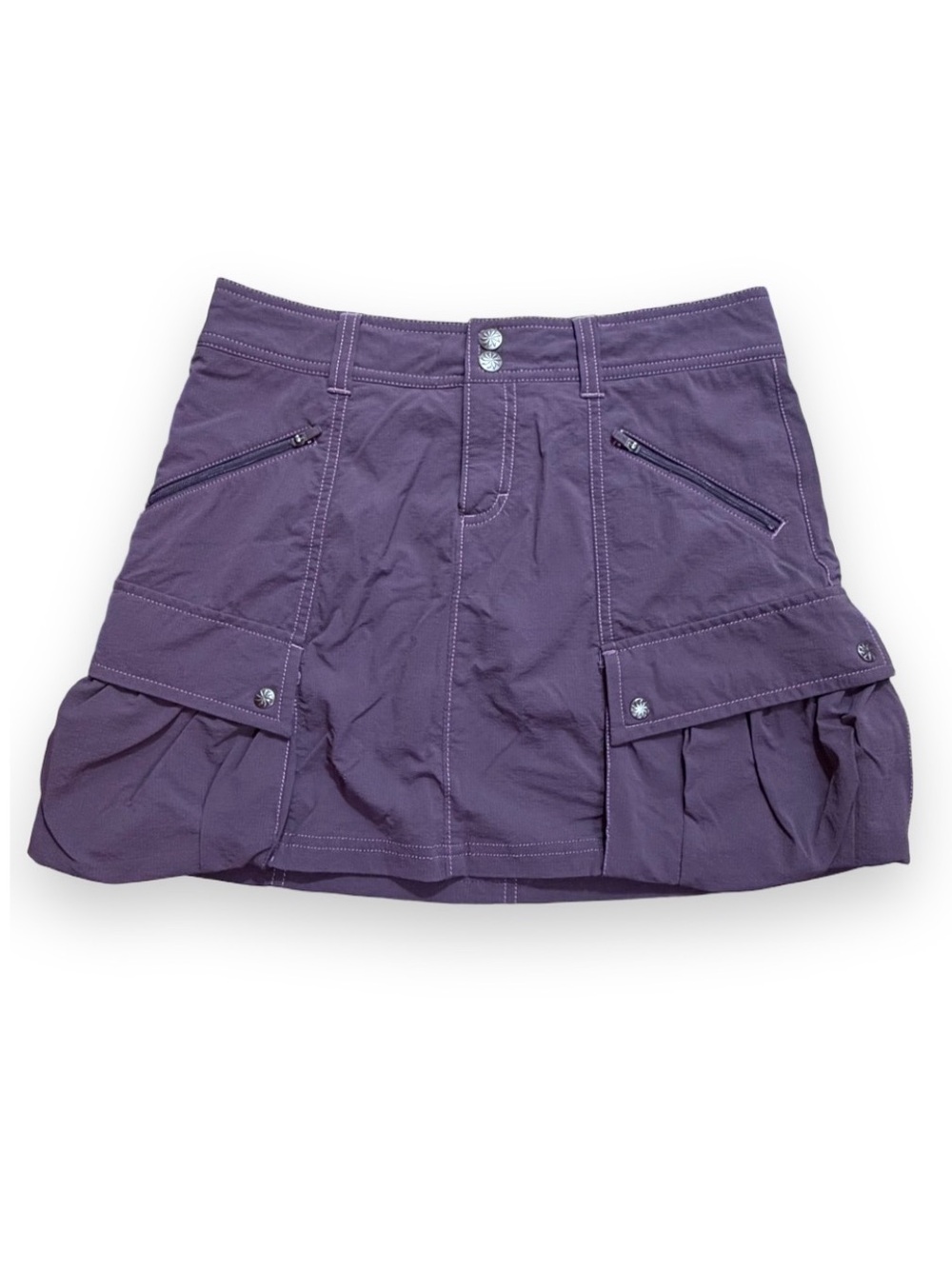 Athleta 2011 Purple Cargo Utility Mini Skirt Size 0